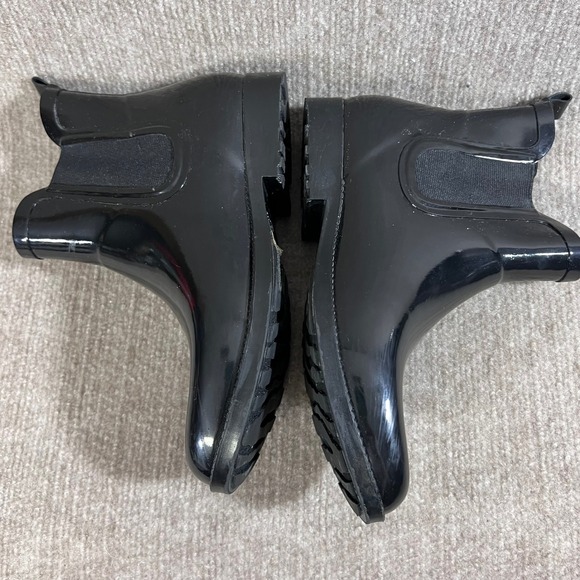 Michael Kors Black Rain Boots Ankle Chelsea Booties Women's Designer 7L 37EU - Picture 2 of 11